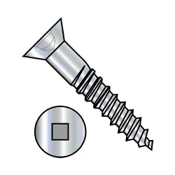 Square Recess, Steel Zinc Flat Standard Wood Screws