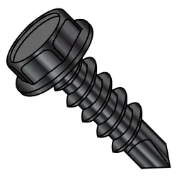 Steel Zinc Black Unslotted Hex Washer  - TEK® Self-Drilling Screws
