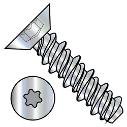Six-Lobe, Steel Zinc 82° Flat UCut High-Low Self-Tapping Screws & Sheet Metal Screws