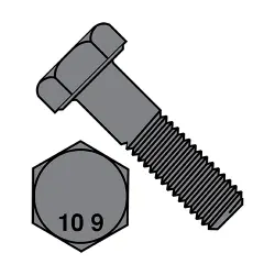 DIN 931 Class 10.9, Stl Pln Hex Cap Screws
