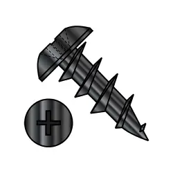 Black Oxidized Truss Phillips Screws w/ #6 Head Deep Thread/Cabinet Screws