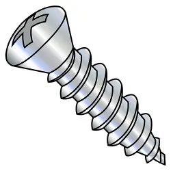Phil #8 Hd, Steel Zinc Oval w/Undersized Head Type-AB Self-Tapping Screws & Sheet Metal Screws