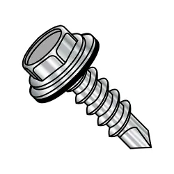 410 Stainless, #2 & #3 Pt w/Neo_EPDM Washer Unslotted, Spaced Thread Hex Washer Stainless Steel Self-Drilling Screws