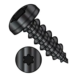 18-8 SS w/Black Oxide Six-Lobe Pan Type-AB Self-Tapping Screws & Sheet Metal Screws