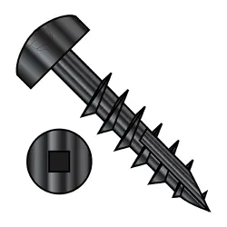 Square Recess High-Low Steel Plain Pocket Hole Screws