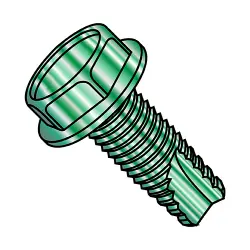 Steel Zinc Green Unslotted Hex Washer Type-23 Thread Cutting Screws