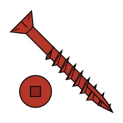 Steel Ceramic Red Square Recess Partial Thread Type-17 Screws