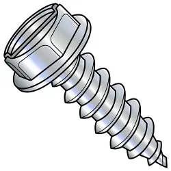 Hex Washer Head Slotted Screws Type A, Steel with Zinc Coating and 7/16
