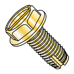 Steel Zinc Yellow Slotted Hex Washer Type-1 Thread Cutting Screws