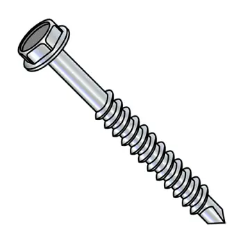 1/4-14 X 7 Unslotted Hex Washer Partially Threaded Self Drilling Zinc and Bake