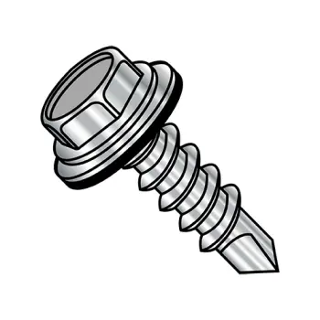 12-14 X 2 Unslotted Hex Washer NEO Washer Self Drilling Screw 410 Stainless Steel