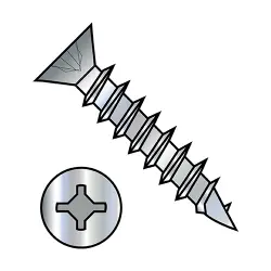 Square/Phillips, Stl Zinc, Full Thread Flat Deep Thread/Cabinet Screws