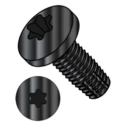Steel Blk Phos, Partial Thread Six-Lobe Pan Type-F Thread Cutting Screws