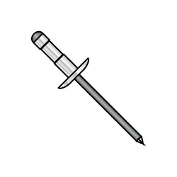 Large Flange Black Phos Mandrel Aluminum Body Steel Mandrel Rivets