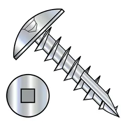 Square Recess, Stl Zinc, Full Thread Truss with #17 point Deep Thread/Cabinet Screws