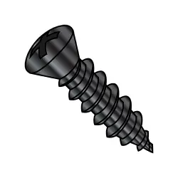 Phil #6 Hd, Steel Zinc Black Oval w/Undersized Head Type-AB Self-Tapping Screws & Sheet Metal Screws