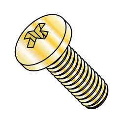 Steel Zinc Yellow Phillips Pan Head Machine Screws