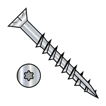 8X2  6 Lobe Flat Nibs Deck Screw Type 17 2/3 Thread Zinc Bake 1,000HR Salt Spray