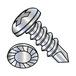 Steel Zinc, Serrated Phillips Pan  - TEK® Self-Drilling Screws