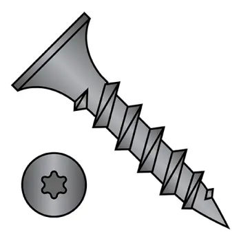 6X1 5/8  6 Lobe Bugle Head Coarse Thread Drywall Screw Black Phosphate Particle Board