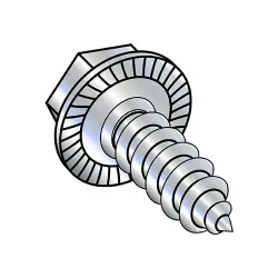 Unslotted, Steel Zinc, 7/16 AFHex Washer, Serrated Type-A Self-Tapping Screws & Sheet Metal Screws