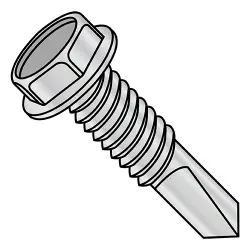 Stl Silvr Ruspert, Unslot #4 Pt--1000 Hr Rated w/ Machine Screws Thread Unslotted Hex Washer  - TEK® Self-Drilling Screws