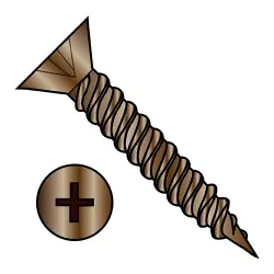 Twinfast Fine Thread Steel Antique Brass Flat Phillips Hinge Screws