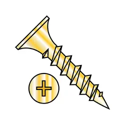 Coarse, Steel Zinc Yellow Sharp Point Screws