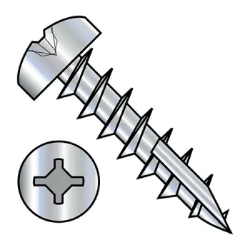 10-9 X 1 Square/Phillips Pan Deep Thread Type 17 Fully Threaded Zinc and Bake