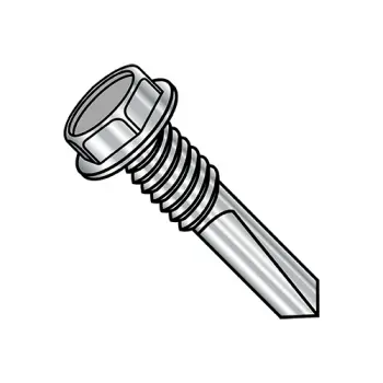 12-24 X 2 Unslotted Hex Washer Self Drilling Screws #5 Partially Threaded Fully Threaded Stainless Steel