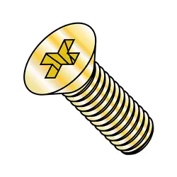 Steel Zinc Yellow Phillips Machine Screws