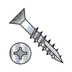 Square-Phillips w/Nibs, Stl Zinc Part Thrd Flat with #17 point Deep Thread/Cabinet Screws