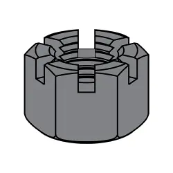 Heavy Hex Steel Plain Finish Slotted Hex Nuts