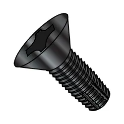 Steel Black Oxide Phillips 82° Flat Type-F Thread Cutting Screws