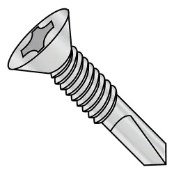 #4 Pt Stl Silver Ruspert--1000 Hr Salt-Spray Rated w/ Machine Screws Thread Phillips 82° Flat  - TEK® Self-Drilling Screws