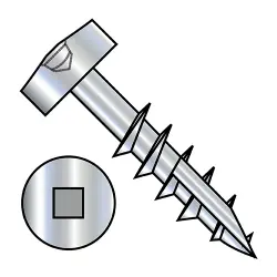 Square Recess Coarse Steel Zinc Pocket Hole Screws