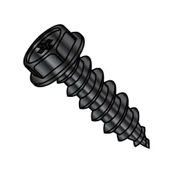 Hex Washer Head Phillips Screws Type A, Black Oxide Finish