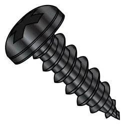 18-8 SS w/Black Oxide Phillips Pan Type-A Self-Tapping Screws & Sheet Metal Screws