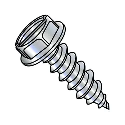 Hex Washer Head Slotted Screws Type A, Steel with Zinc Coating