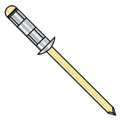 Dome Head Zinc Yellow Mandrel Steel Body Rivets