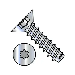 Six-Lobe, Steel Zinc 82° Flat Ucut Type-B Self-Tapping Screws & Sheet Metal Screws