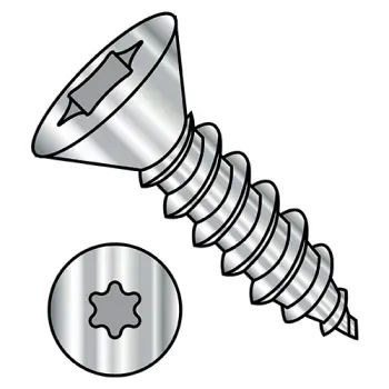 4-24X1/2  6 Lobe Flat Self Tapping Screw Type A B Fully Threaded 18 8 Stainless Steel