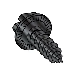 Steel Black Oxide Slotted Hex Washer, Serrated Type-AB Self-Tapping Screws & Sheet Metal Screws
