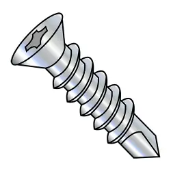 Steel Zinc, #8 with #6 Head Phillips 82° Flat  - TEK® Self-Drilling Screws
