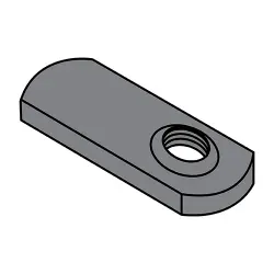 Steel Plain No Projections, Offset Hole Tab Weld Nuts