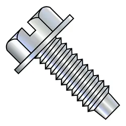 Steel Zinc w/ Dog Point Slotted Hex Washer Head Machine Screws