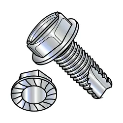 Hex Wash Serr, Slotted, Zinc Type-23 Thread Cutting Screws