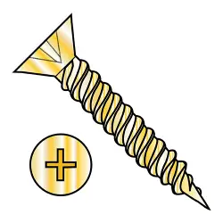 Twinfast Fine Thread Steel Bright Brass Flat Phillips Hinge Screws