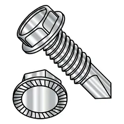18-8 Stainless Serrated  w/ Machine Screws Thread Slotted Hex Washer, Serrated  - TEK® Self-Drilling Screws