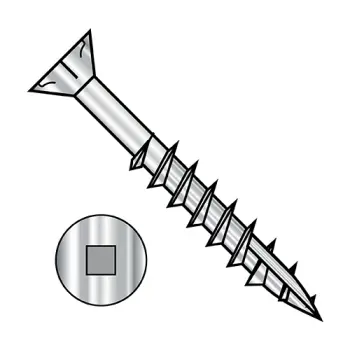 10-8 X 4 Square Flat with Nibs Deck Type 17 Partially Threaded Stainless Steel